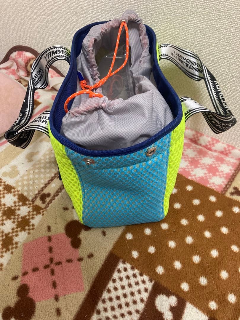 DECEMBER MAY 2WAYメッシュカートバッグ　ネイビー/イエロー