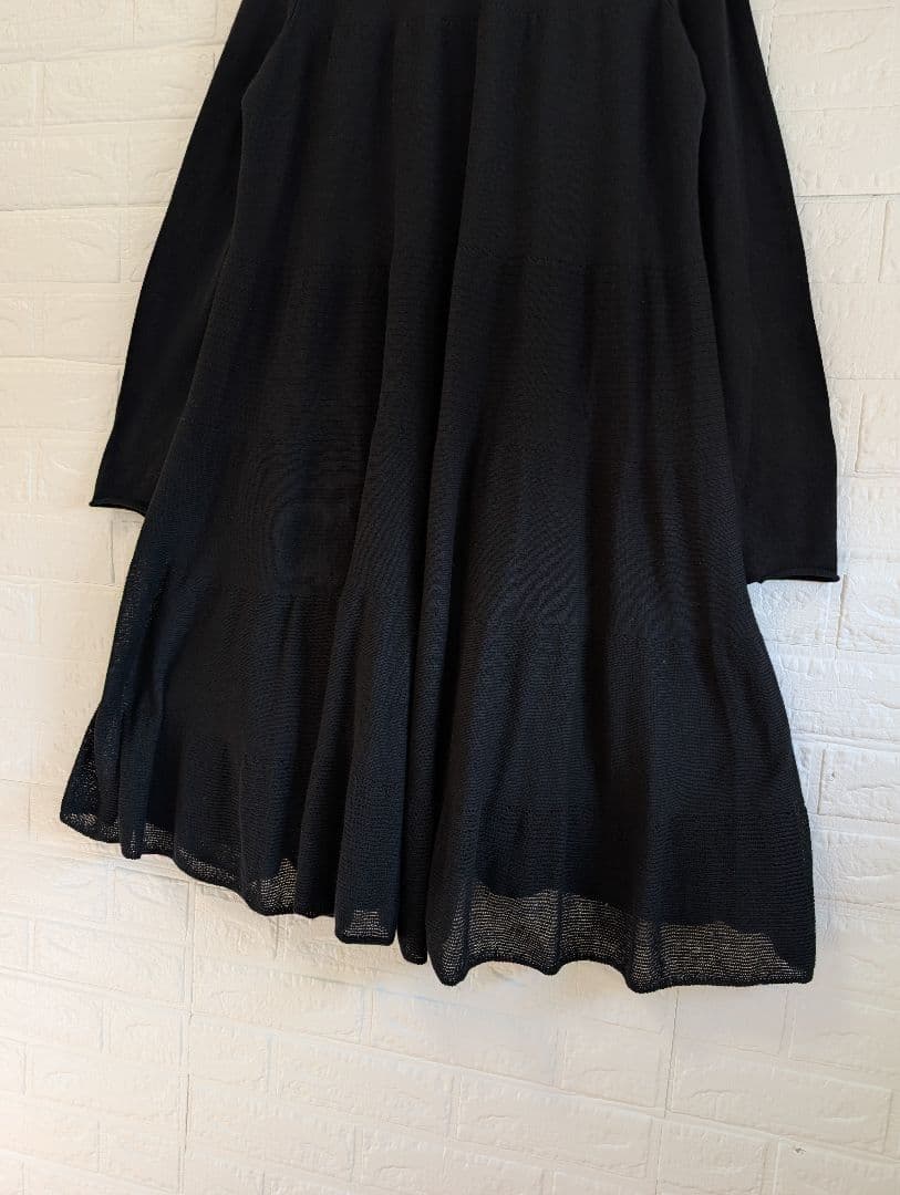 美品 Merlette マーレット ティアード ニットワンピース ブラック XS