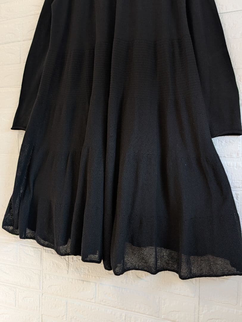 美品 Merlette マーレット ティアード ニットワンピース ブラック XS