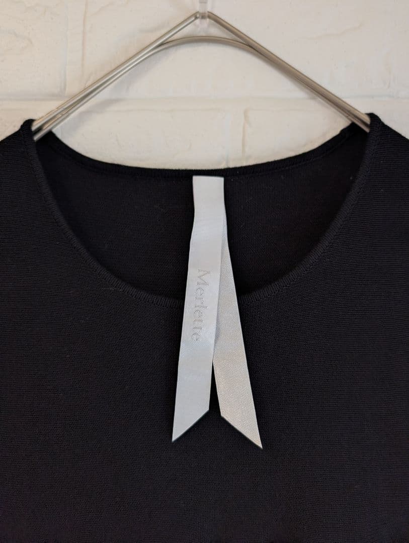 美品 Merlette マーレット ティアード ニットワンピース ブラック XS