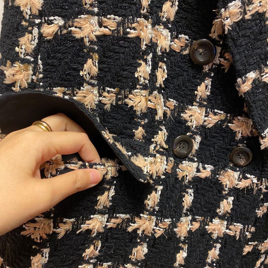 新品[グレースコンチネンタル　25AW フェザーチェックツイードジレ　36