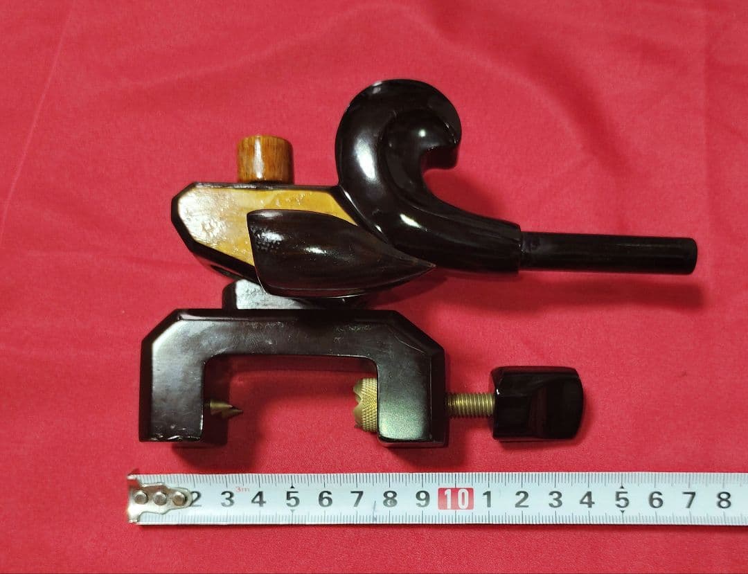 ヘラブナ万力★黒檀欅大砲型万力☆竿枕☆竿置き部左右変更可能です★166