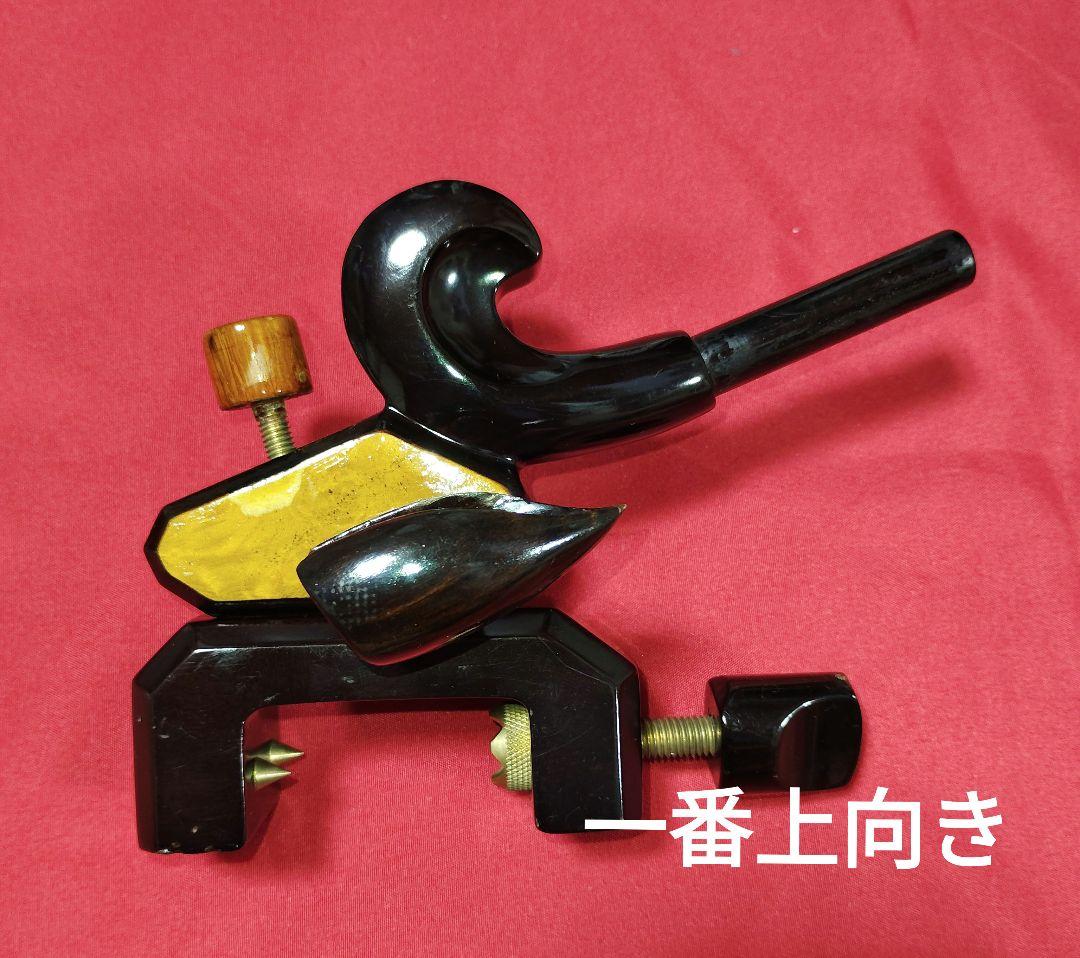 ヘラブナ万力★黒檀欅大砲型万力☆竿枕☆竿置き部左右変更可能です★166