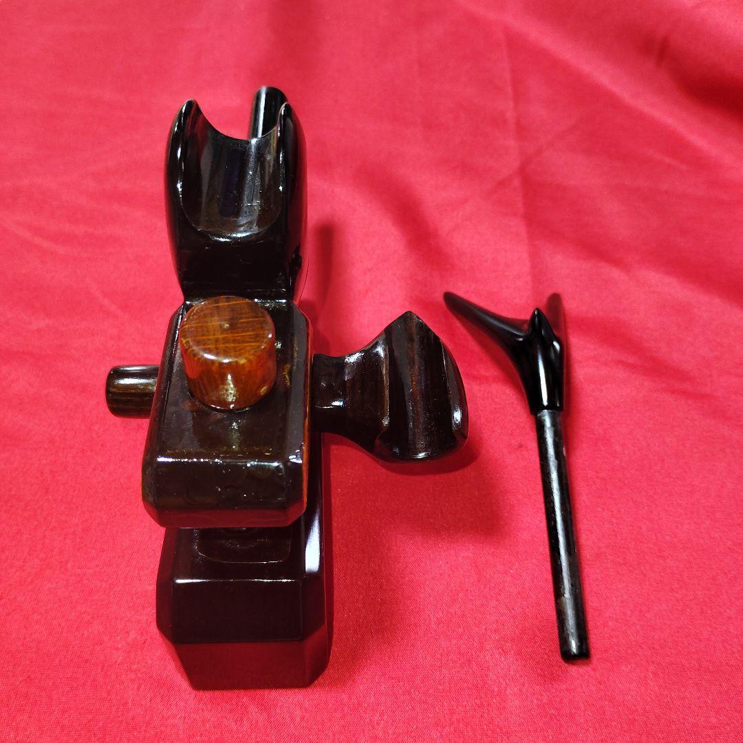 ヘラブナ万力★黒檀欅大砲型万力☆竿枕☆竿置き部左右変更可能です★166