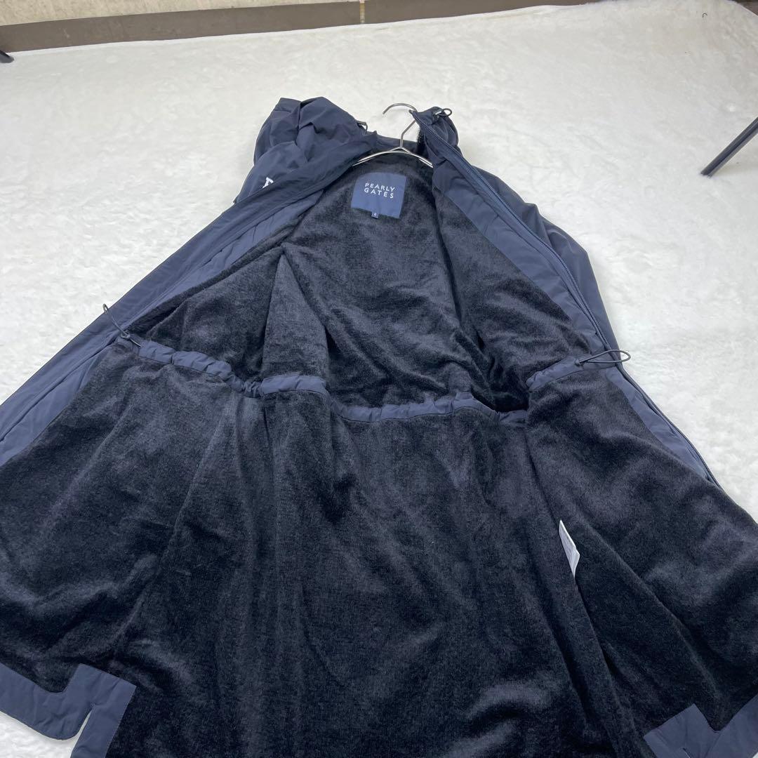美品　Pearly Gates フリースライニング フード付ジャケット ネイビー