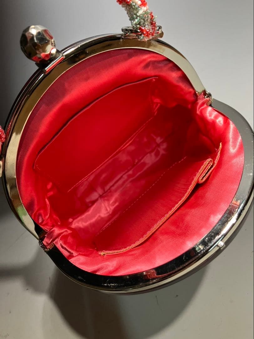 貴重 総ビーズバッグ 花柄 ぷっくり 和装バッグ