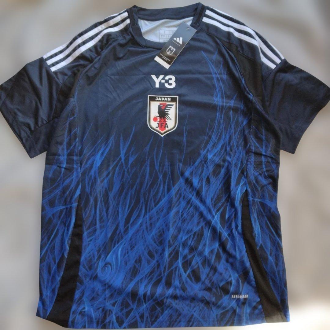 【タグ付】Y-3 サッカー日本代表 レプリカユニフォーム 炎柄 半袖 Sサイズ