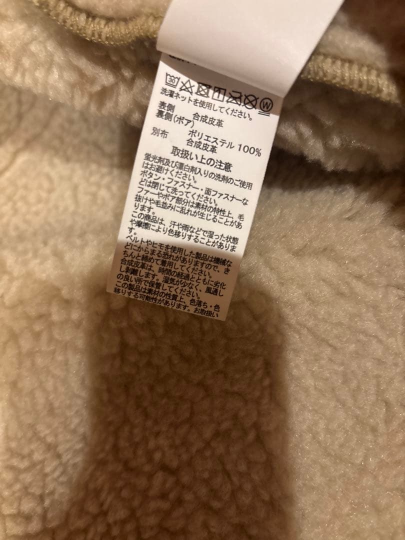 ま*お様 alpha フェイクレザームートンジャケット ボア襟付き