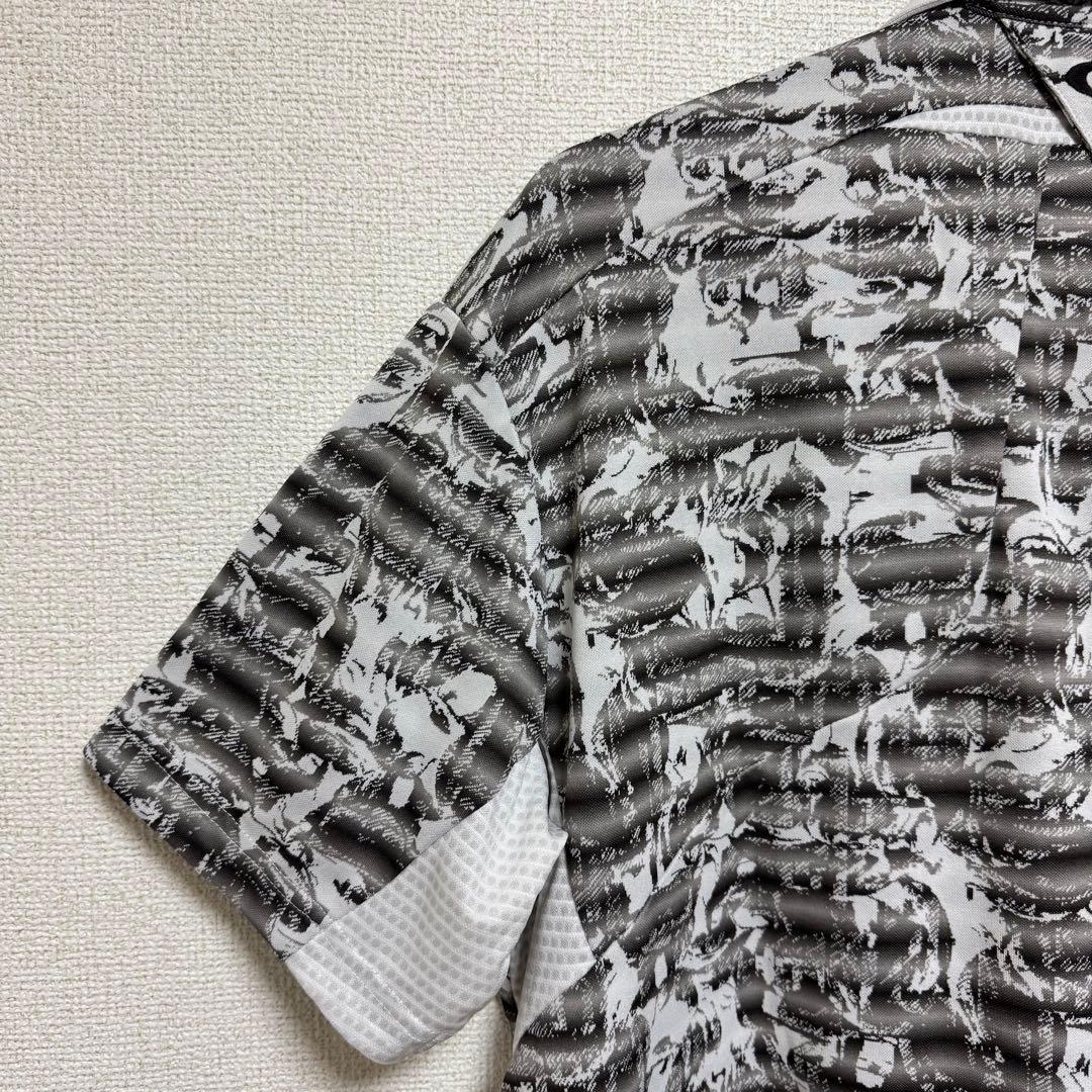 OAKLEY オークリー スカル ポロシャツ 半袖 総柄 ゴルフウェア ゴルフ