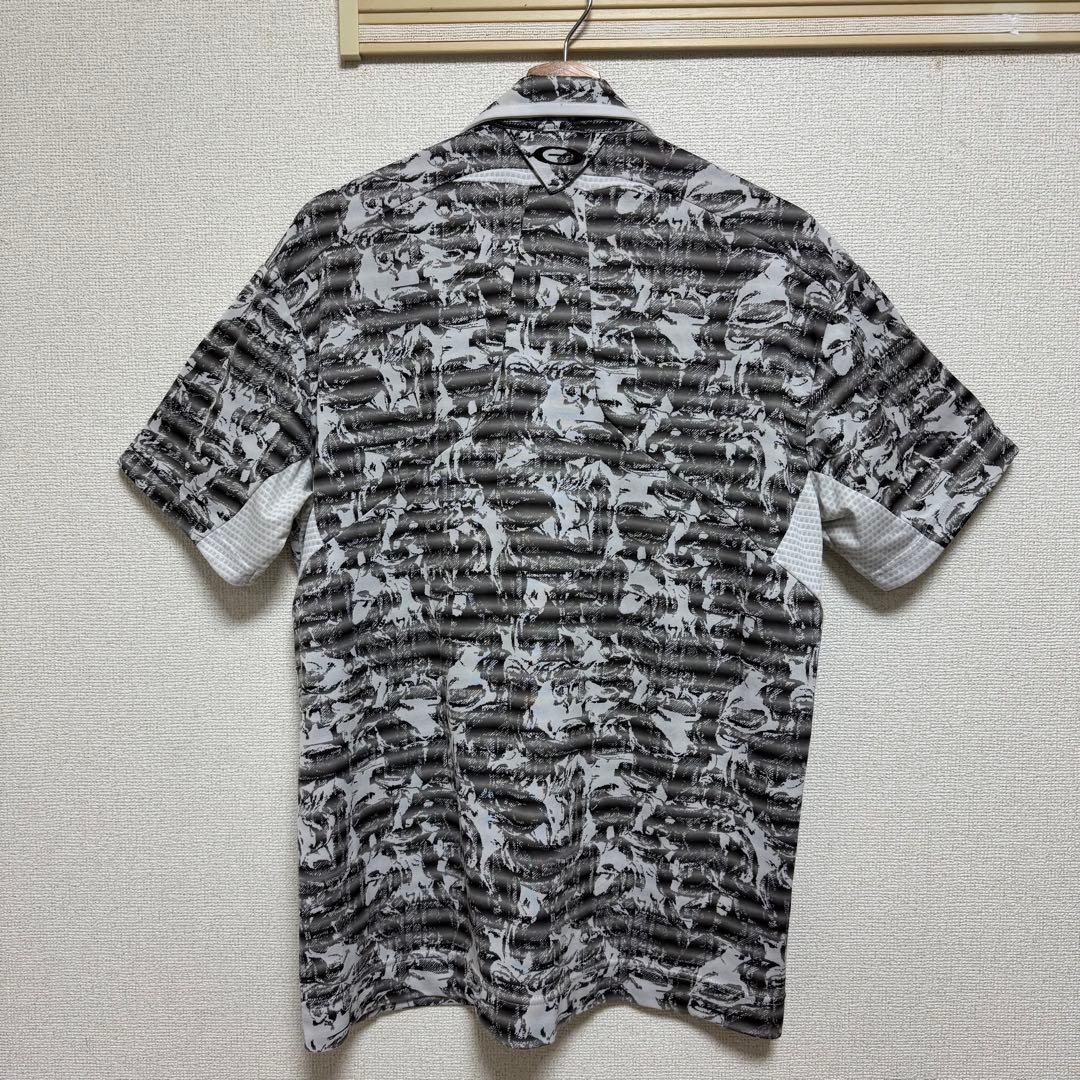 OAKLEY オークリー スカル ポロシャツ 半袖 総柄 ゴルフウェア ゴルフ