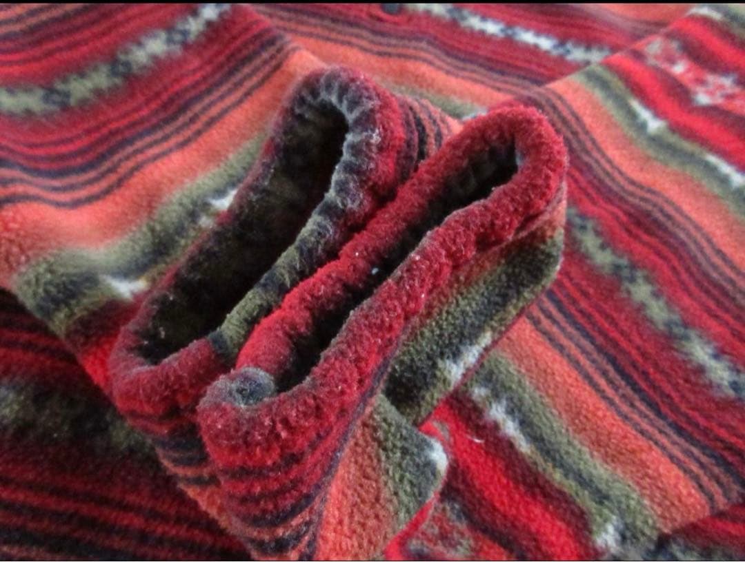 ★美品ランズエンド'90s【usa製】ネイティブ総柄フリースジャケットM