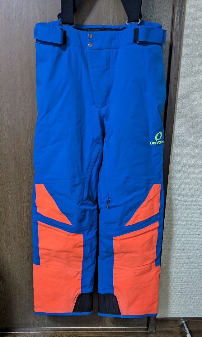 ON-YO-NE スキーウェアパンツ サスペンダー付き 青/オレンジXO