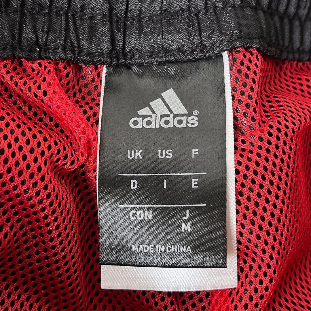 【美品】アディダス ナイロン 上下セットアップ ウィンドブレーカー ロゴ刺繍 黒