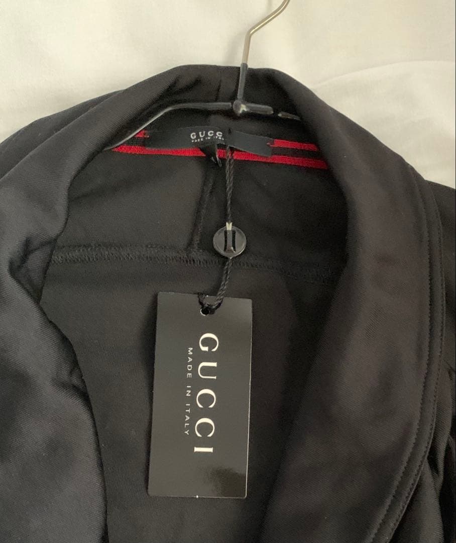 GUCCI ブラック フリル襟カーディガン フロントオープン