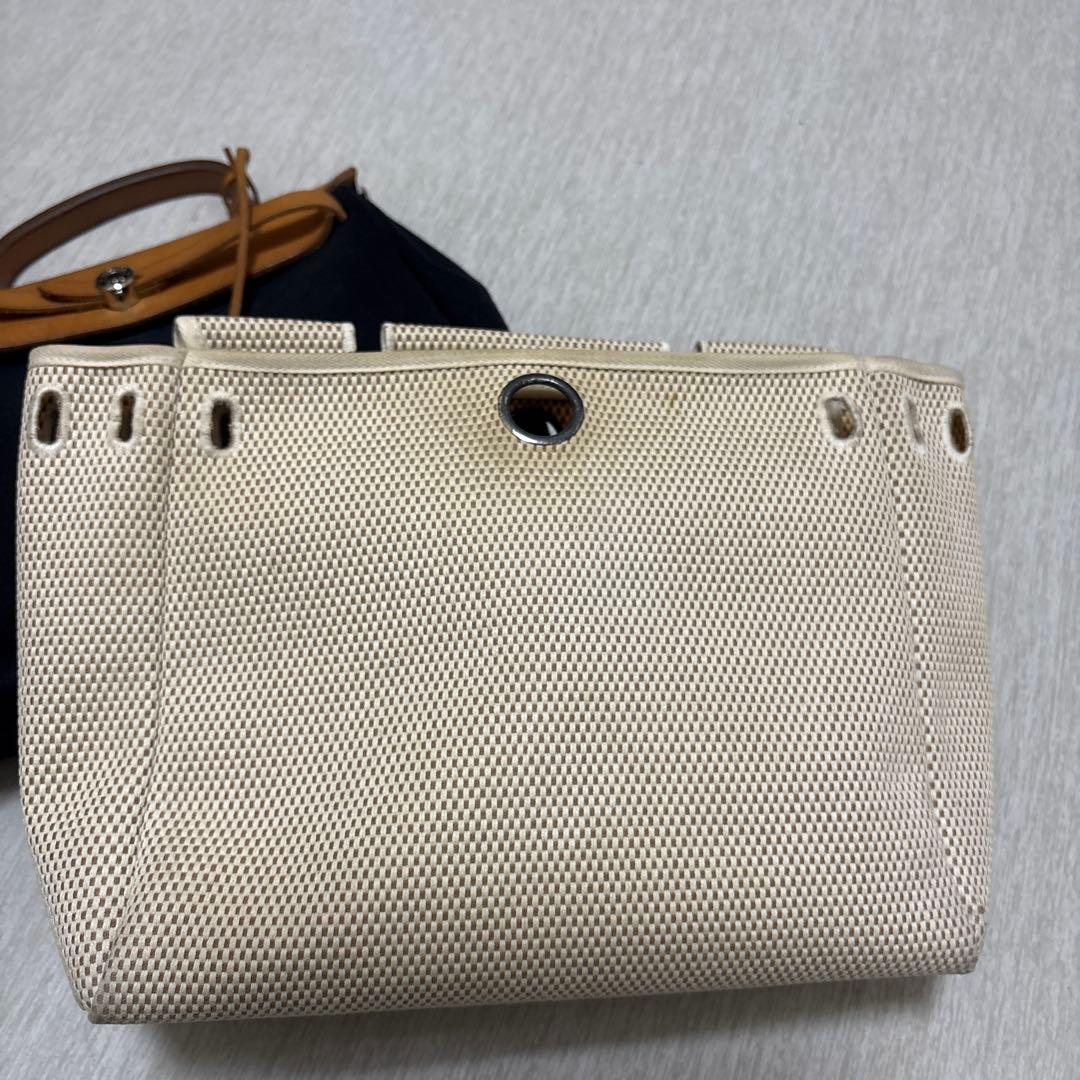 エルメス　エールバッグ　ジップPM ブラック/ナチュラル/シルバー金具