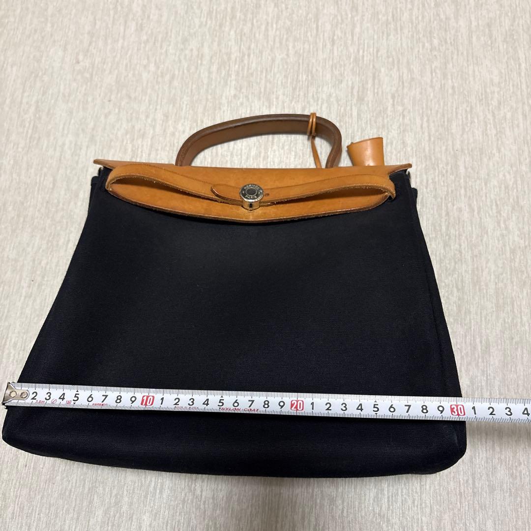 エルメス　エールバッグ　ジップPM ブラック/ナチュラル/シルバー金具