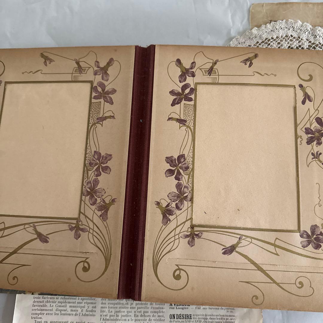 アンティーク美しいアルバム　ヴィクトリアン写真　キャビネット洋書　古書　撮影小物