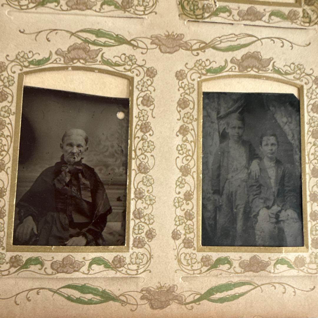 アンティーク美しいアルバム　ヴィクトリアン写真　キャビネット洋書　古書　撮影小物