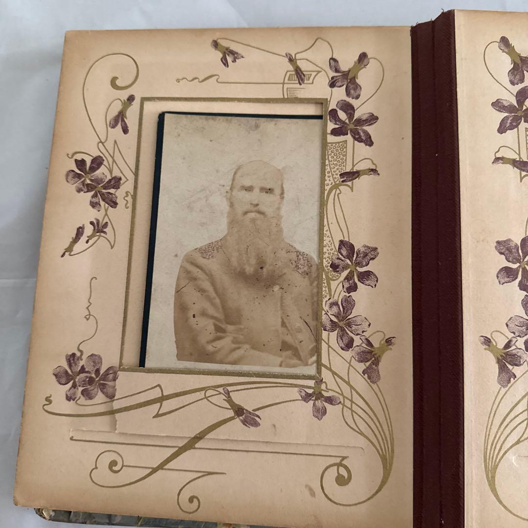 アンティーク美しいアルバム　ヴィクトリアン写真　キャビネット洋書　古書　撮影小物