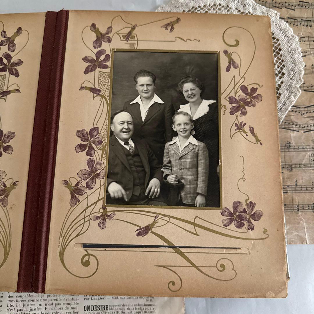 アンティーク美しいアルバム　ヴィクトリアン写真　キャビネット洋書　古書　撮影小物