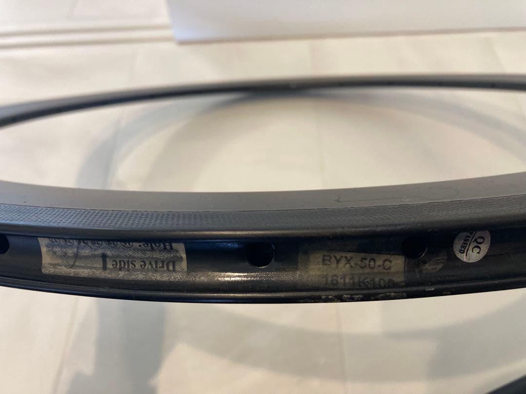 ロードバイク　カーボンリム　50mm バテッドスポーク、ニップル、ハブのセット