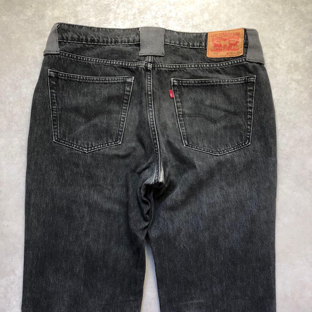 Levi's 541 ダブルニーカスタムブラックデニムパンツ再構築