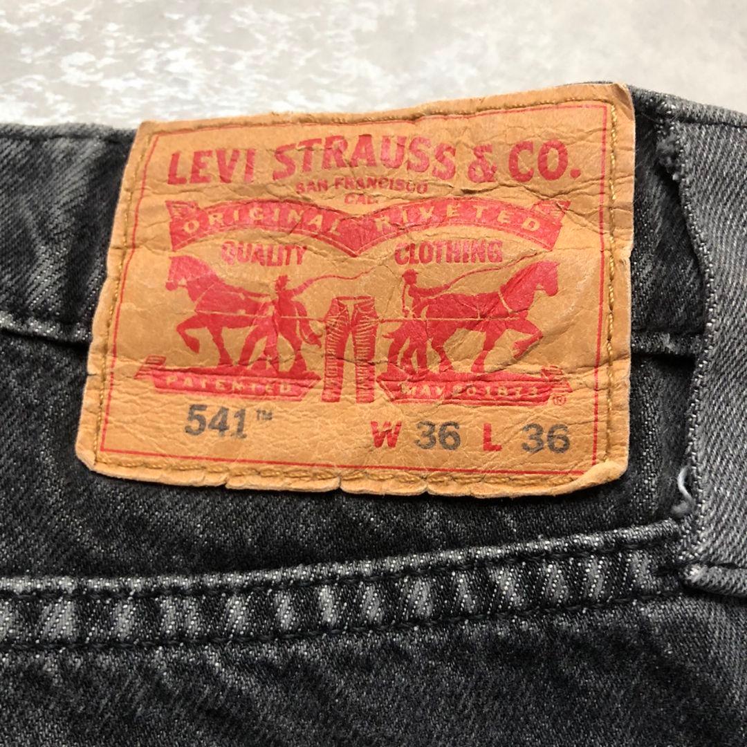 Levi's 541 ダブルニーカスタムブラックデニムパンツ再構築