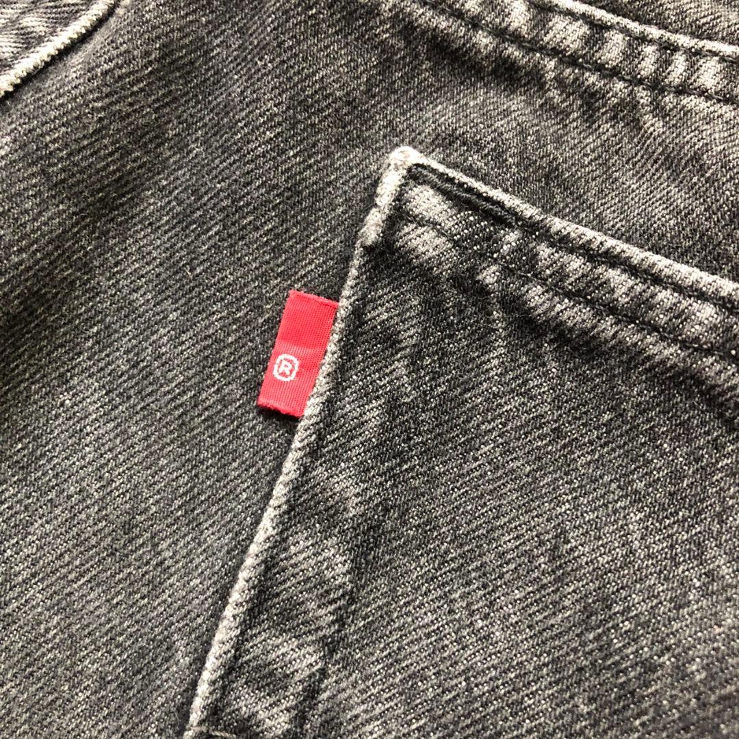 Levi's 541 ダブルニーカスタムブラックデニムパンツ再構築