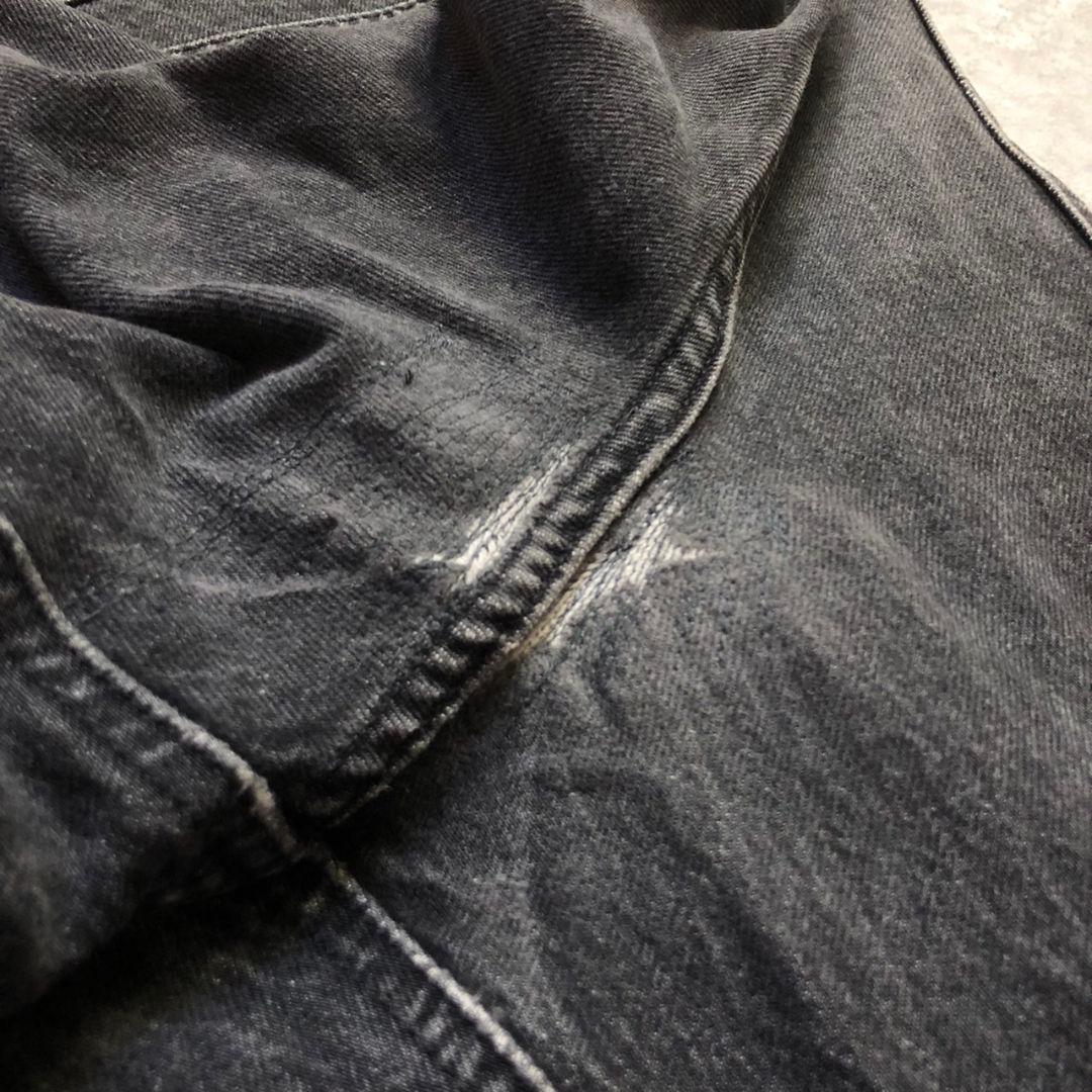 Levi's 541 ダブルニーカスタムブラックデニムパンツ再構築