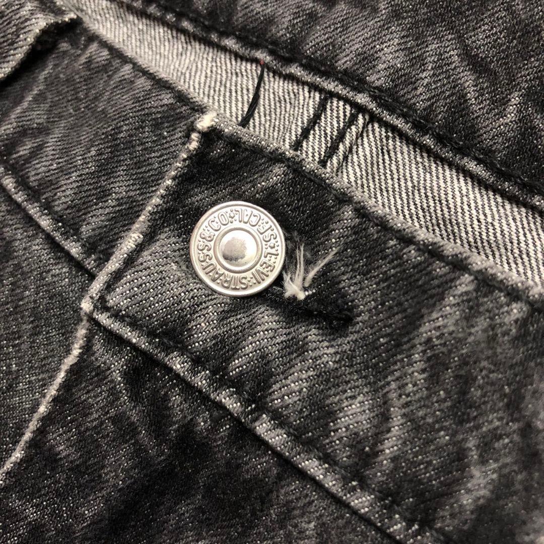 Levi's 541 ダブルニーカスタムブラックデニムパンツ再構築