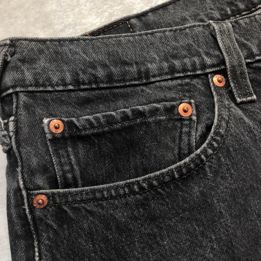 Levi's 541 ダブルニーカスタムブラックデニムパンツ再構築