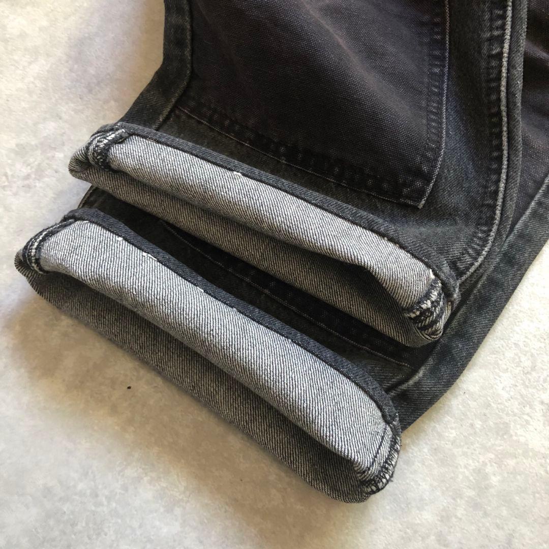 Levi's 541 ダブルニーカスタムブラックデニムパンツ再構築