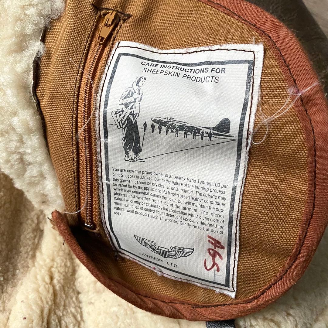 AVIREX アヴィレックスB-3 USA製 ムートン フライトジャケット