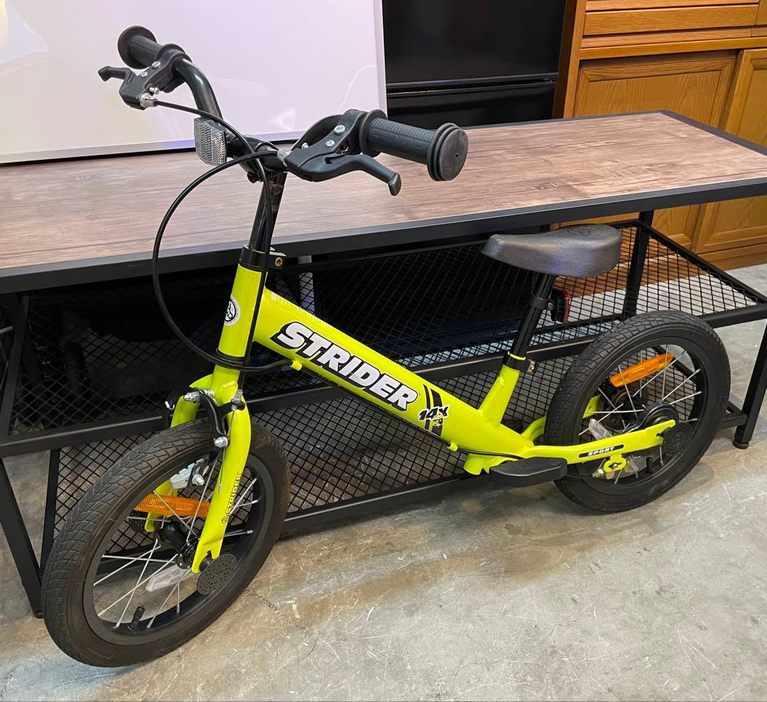 美品 限定色 ストライダー STRIDER 14X ライムイエロー 自転車 廃盤