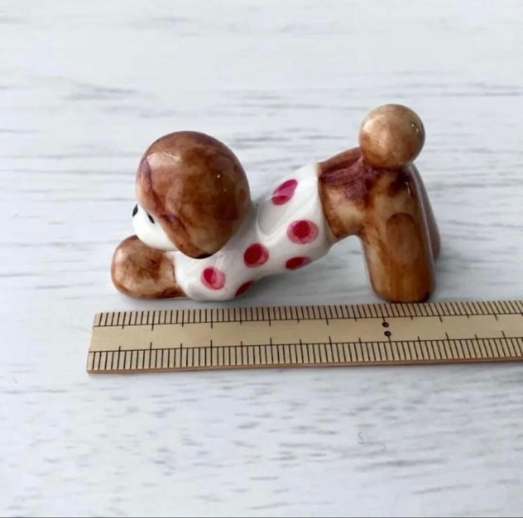 新品2点セット　波佐見焼　プードル 箸置き 置物 犬　赤/青