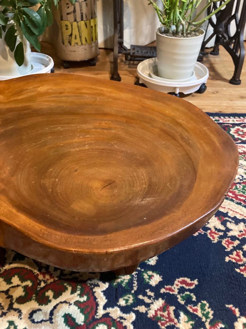 昭和レトロ　欅（ケヤキ）一枚板 ローテーブル 座卓