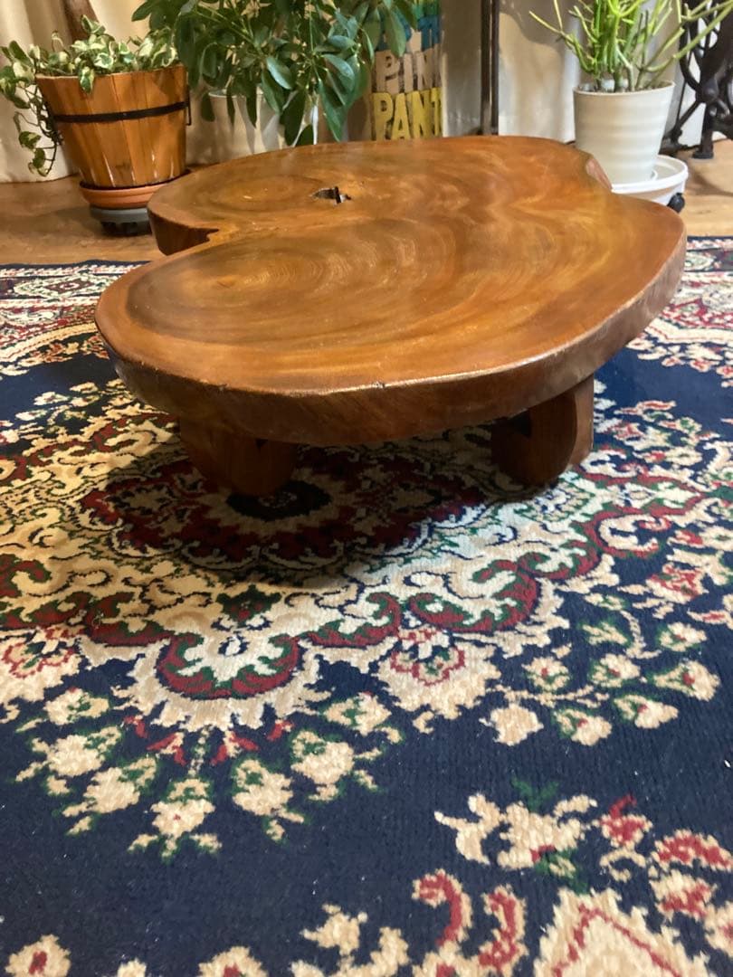 昭和レトロ　欅（ケヤキ）一枚板 ローテーブル 座卓