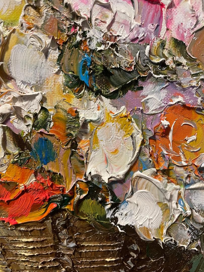 「真作」渡部ひでき「薔薇」静物画　油彩画　額装　サイン有り　F6号