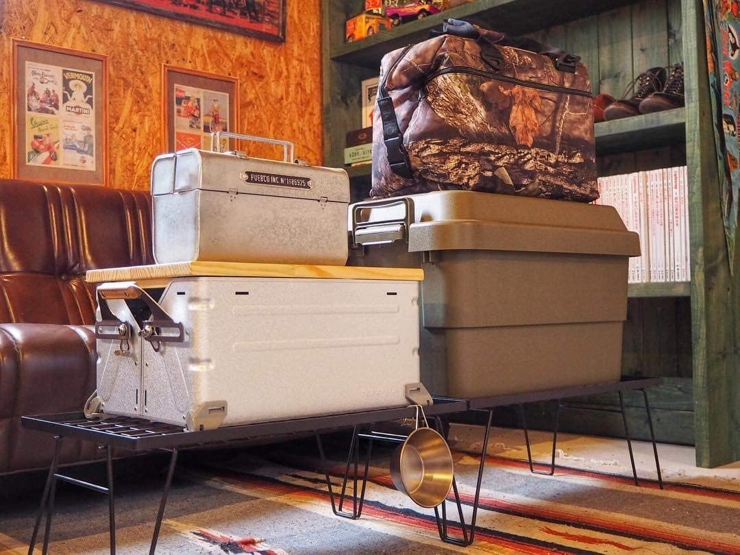 キャンピングムーン ブラック フィールドラック 3点 収納ケース 付き