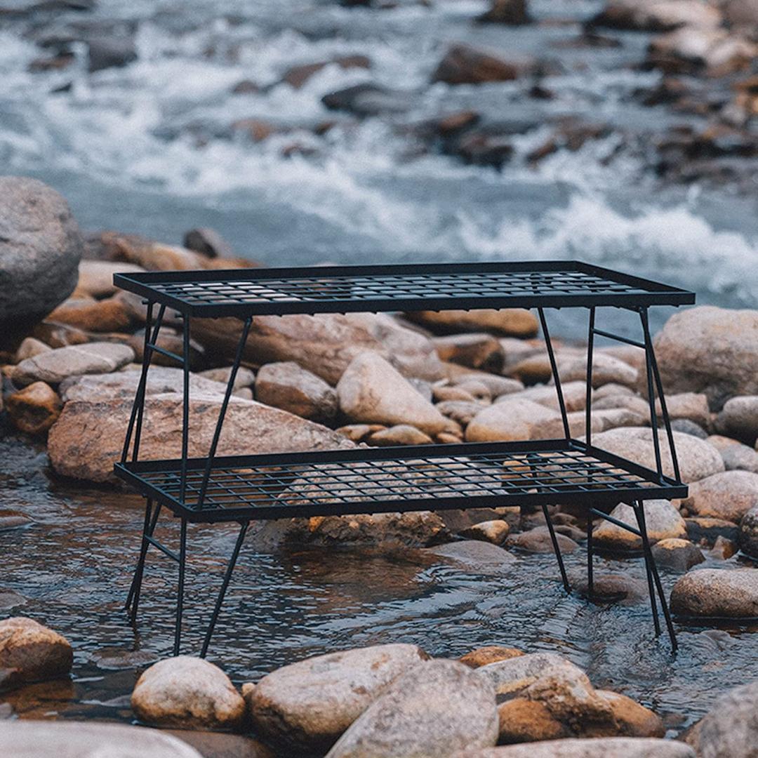 キャンピングムーン ブラック フィールドラック 3点 収納ケース 付き