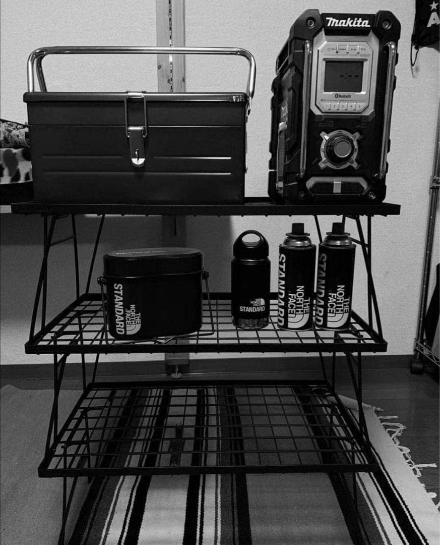 キャンピングムーン ブラック フィールドラック 3点 収納ケース 付き