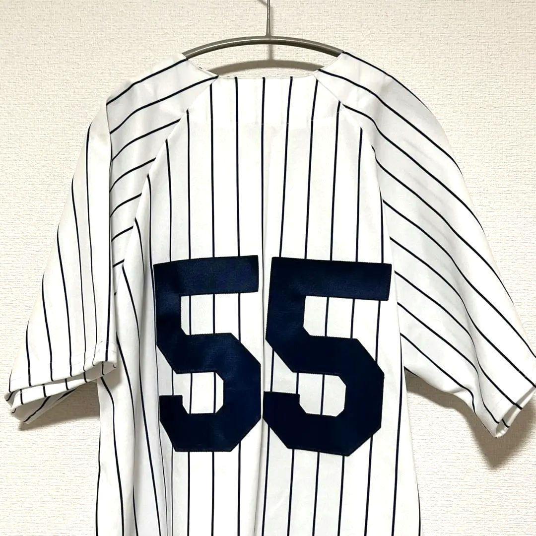 55番 USA製 MLB Majestic ヤンキース ベースボールシャツ 松井