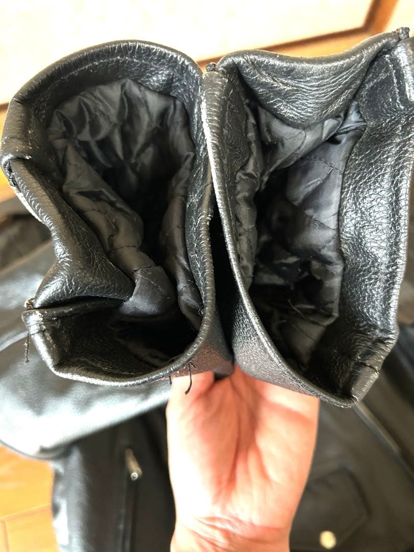 特大3ＸＬ】 Axel 牛革 ダブル ライダースジャケット ブラック