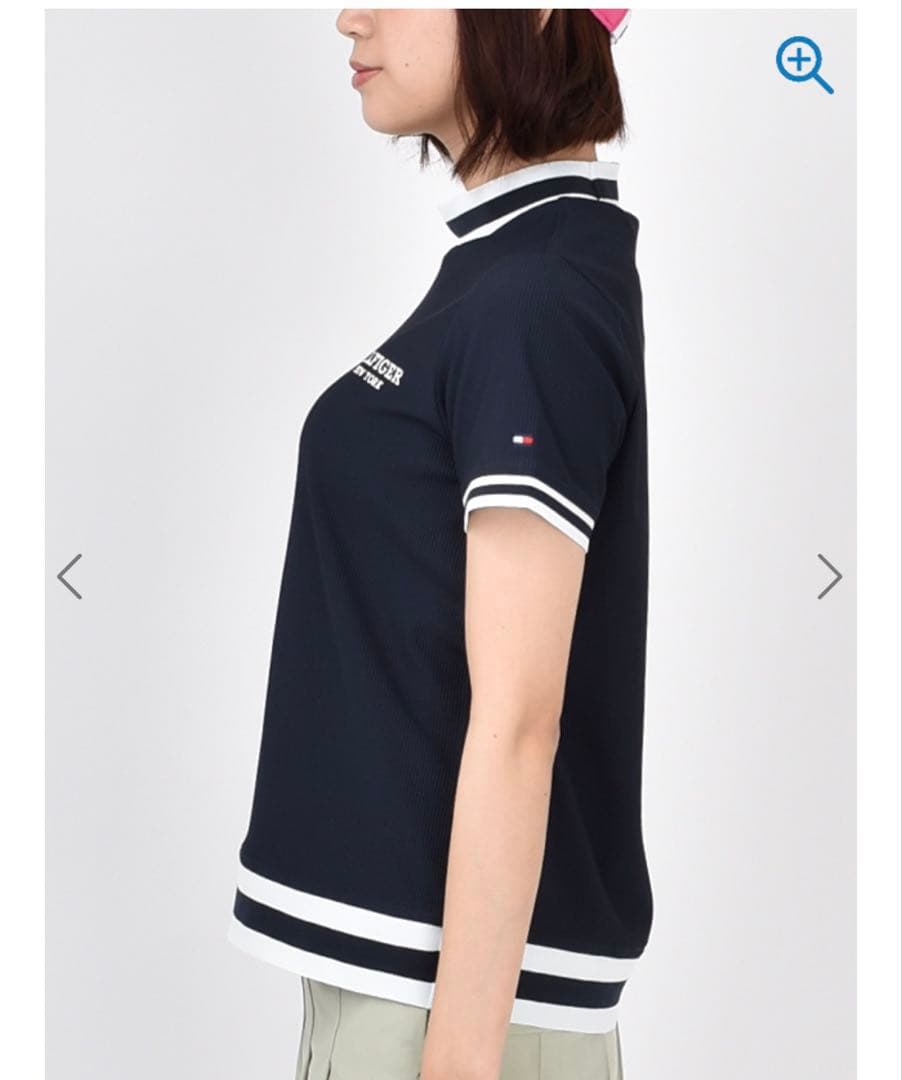  ネイビー ストライプポロシャツ M