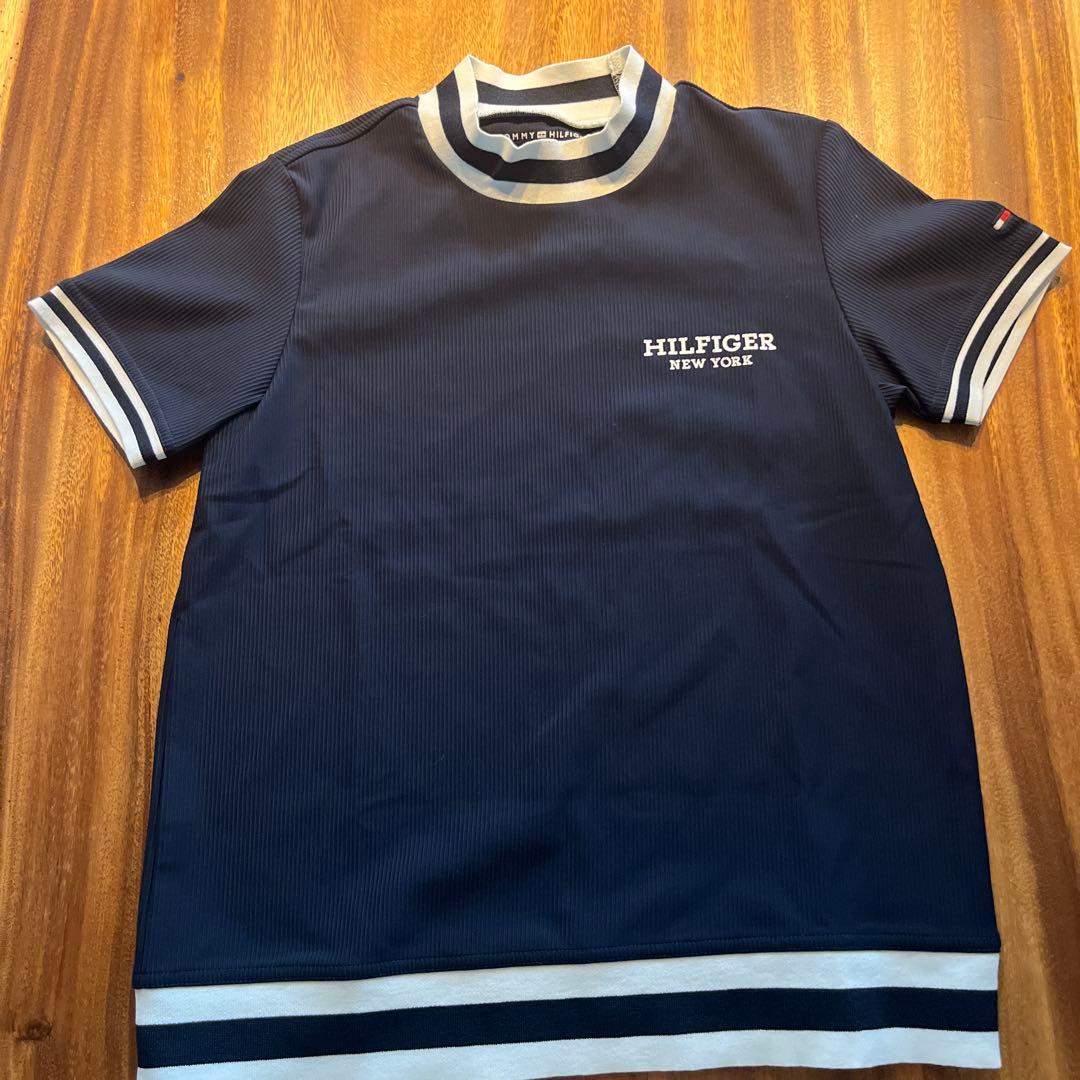  ネイビー ストライプポロシャツ M