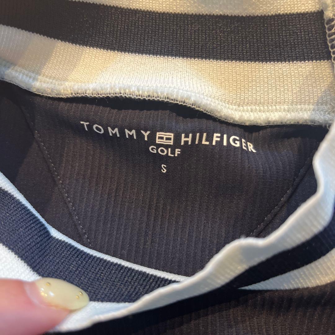  ネイビー ストライプポロシャツ M