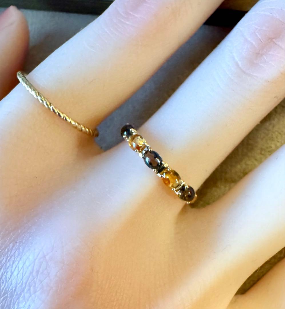 ヴァンドーム青山◆K18YG*15.5号*スモーキークォーツ*シトリン*指輪