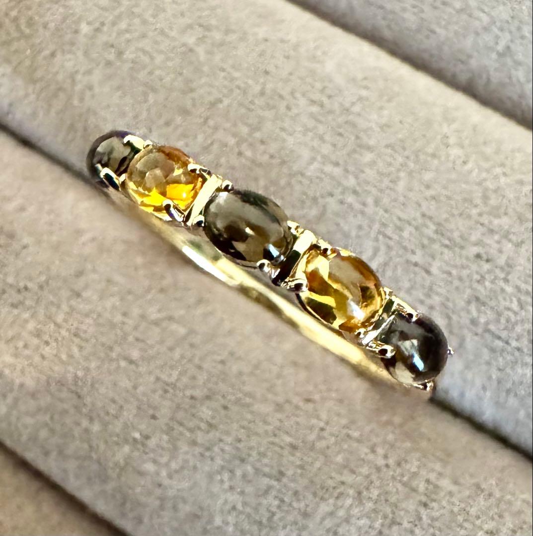 ヴァンドーム青山◆K18YG*15.5号*スモーキークォーツ*シトリン*指輪