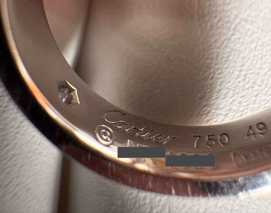 カルティエ　ミニラブリング　ペア　ホワイトゴールド1P ダイヤモンド　49 56