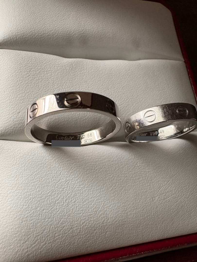 カルティエ　ミニラブリング　ペア　ホワイトゴールド1P ダイヤモンド　49 56